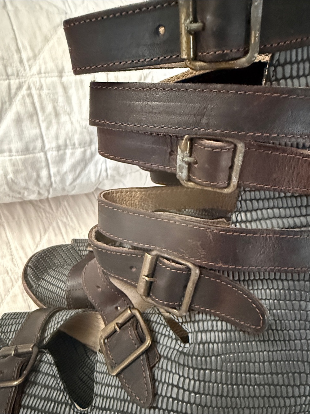 Freebird by Steven Brown Leather Strappy Gladiator Sandals- Size 10 - Picture 6 of 7